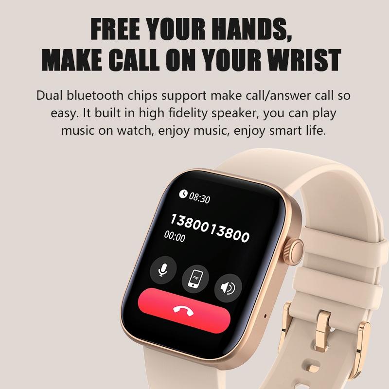 1.8 Inch Tft Screen Bluetooth Smart Watch Support Heart Rate Monitoring & 100+ Sports Modes - Red Blue