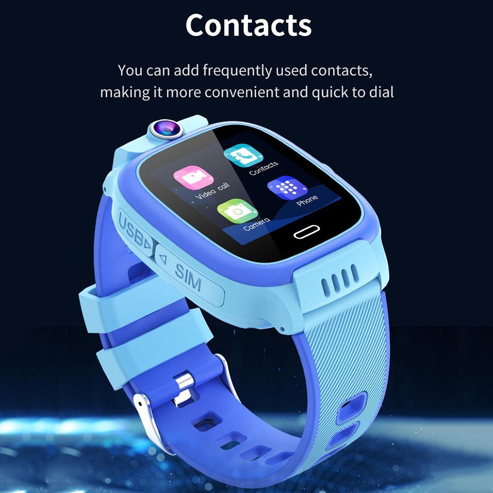 1.44 Inch 4G Video Call Waterproof Smart Children Phone Watch With Sos Function - Blue