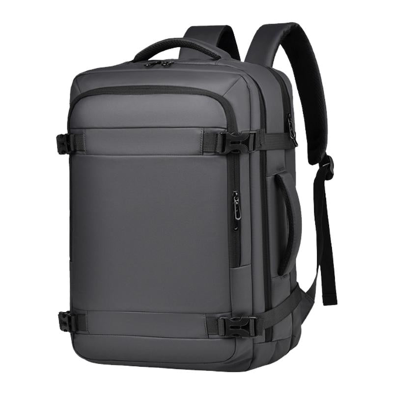 Expandable Double Shoulder Backpack For Business Or Casual Use - Gray