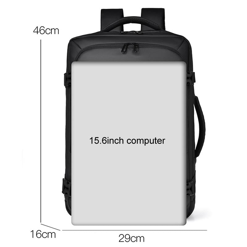 Expandable Double Shoulder Backpack For Business Or Casual Use - Gray