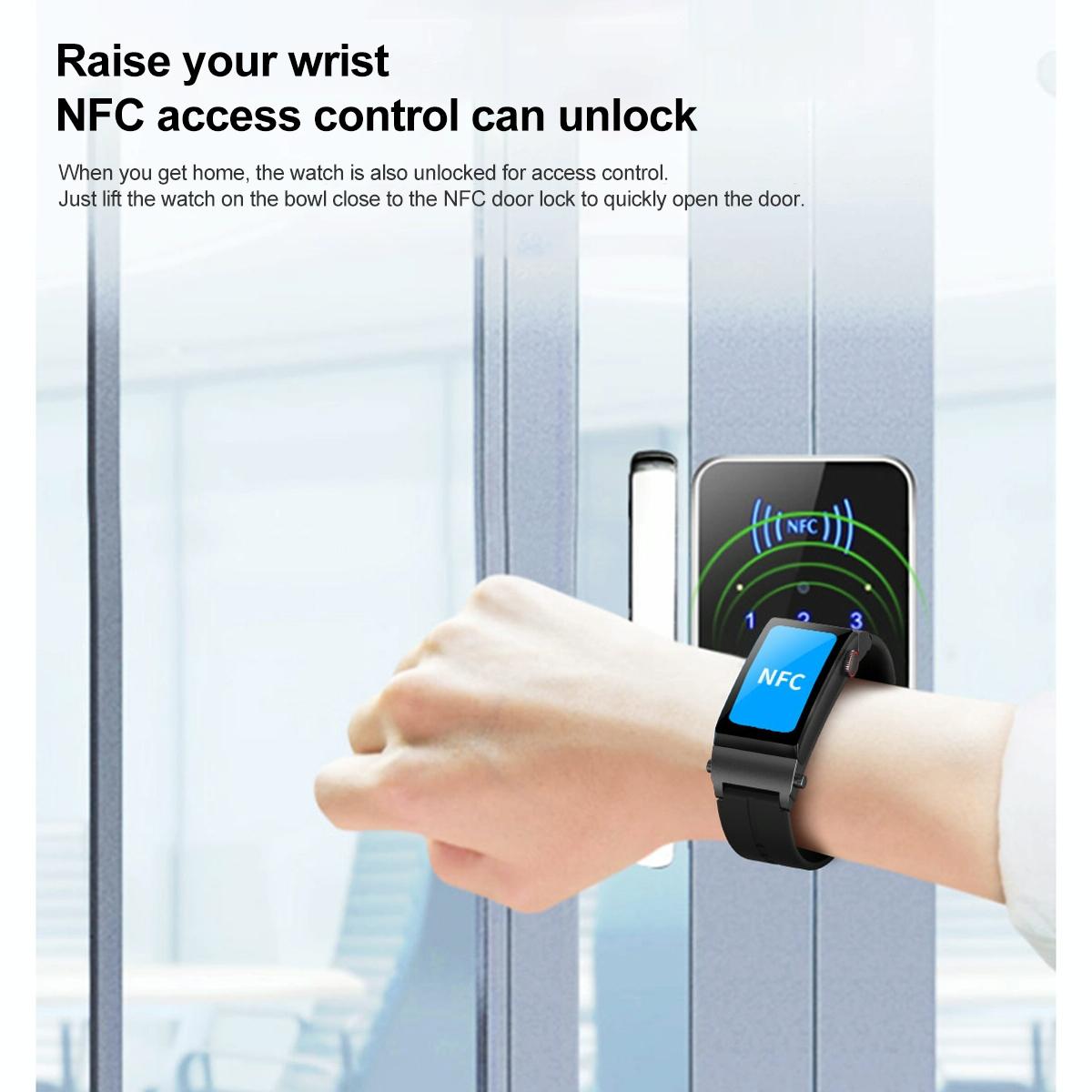 1.5 Inch Silicone Band Earphone Detachable Ip68 Waterproof Smart Watch Support Bluetooth Call - Red