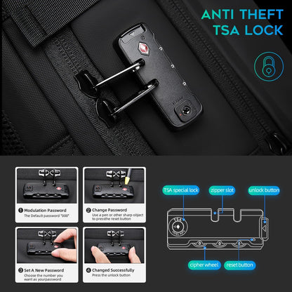 Large Capacity Men Shoulder Backpack - Blue