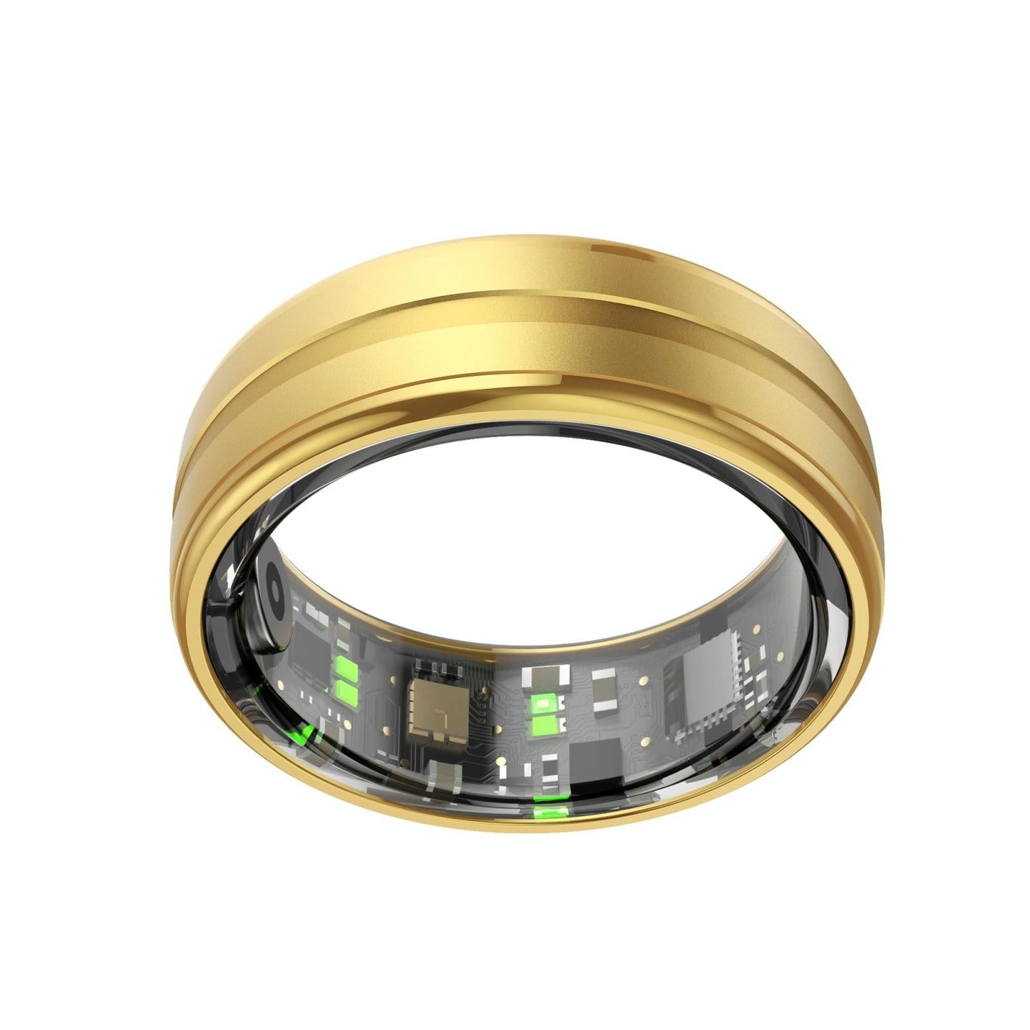 Smart Ring With Heart Rate Blood Oxygen Sleep Monitoring & Sports Modes - Size 9 - Gold