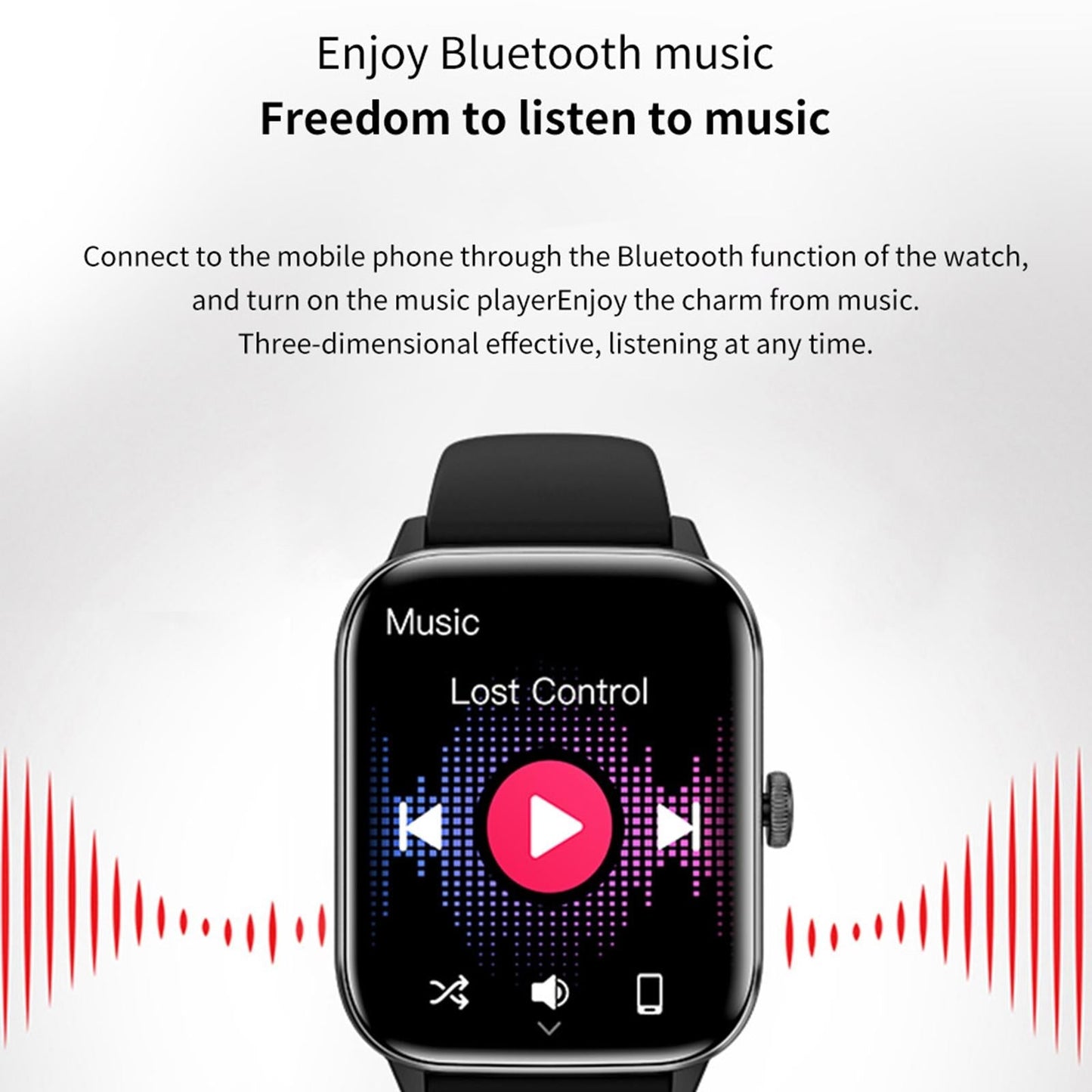 1.91 Inch Bt5.2 Smart Sport Watch Support Sleep / Heart Rate / Blood Oxygen / Temperature / Blood Pressure Health Monitor - Black