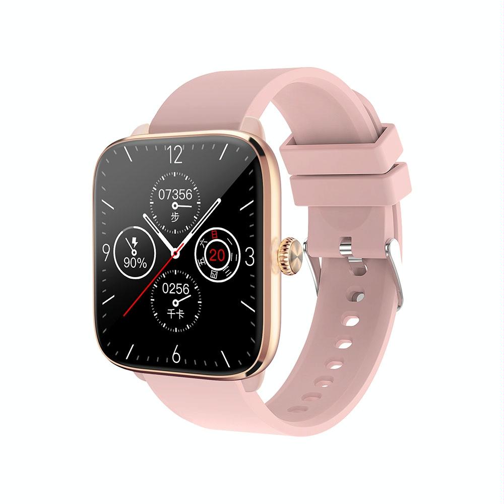 1.96 Inch Ip67 Waterproof Silicone Band Smart Watch Supports Dual-Mode Bluetooth Call / Heart Rate Monitoring - Pink