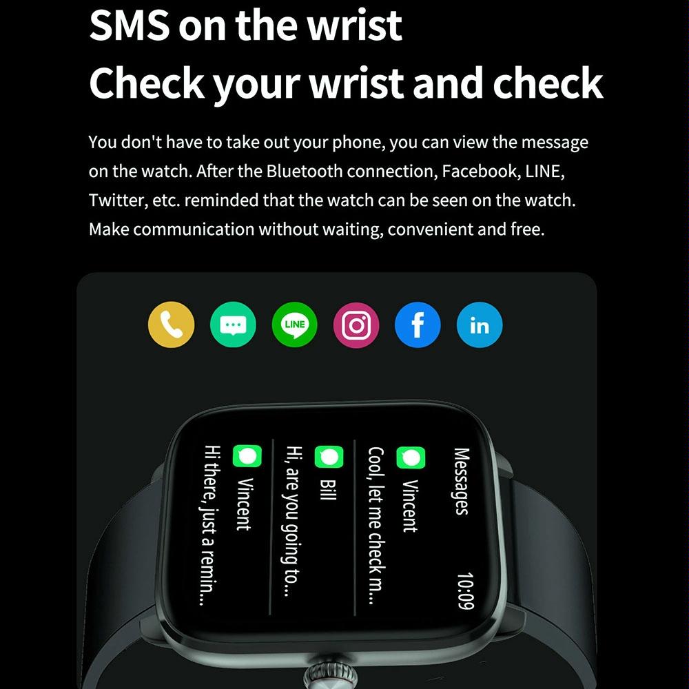 1.96 Inch Ip67 Waterproof Silicone Band Smart Watch Supports Dual-Mode Bluetooth Call / Heart Rate Monitoring - Pink