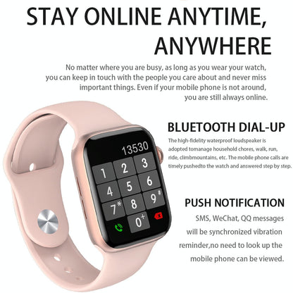 1.75 Inch Full Screen Ip67 Waterproof Smart Watch Support Sleep Monitor / Heart Rate Monitor / Bluetooth Call - Pink