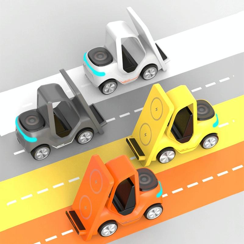 15W 3 In 1 Forklift Wireless Charger With Led Light - Orange