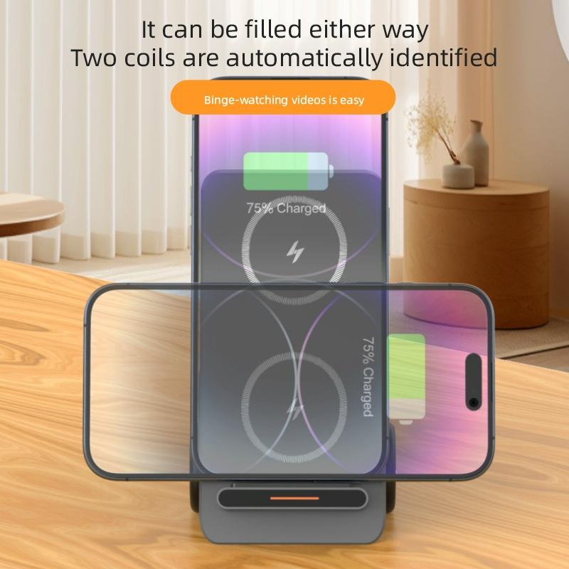 15W 3 In 1 Forklift Wireless Charger With Led Light - Orange