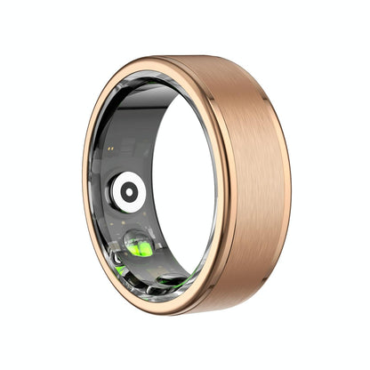 Smart Ring With Heart Rate Blood Oxygen Sleep & Sports Modes - Size 7 - Gold