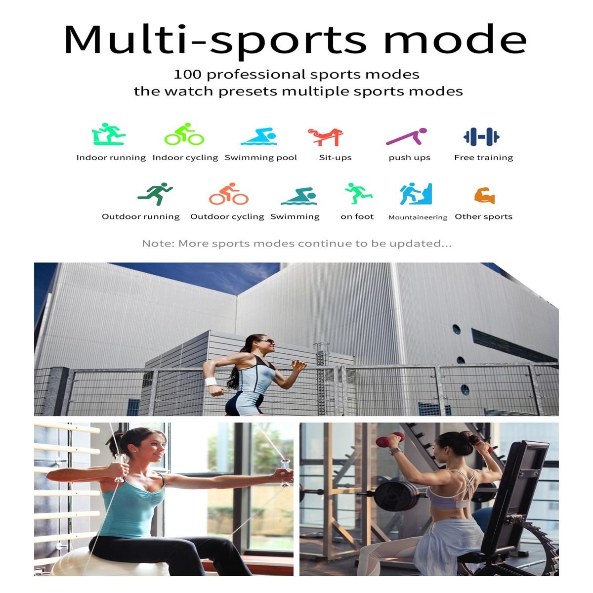 Smart Watch With Heart Rate And Blood Pressure Monitoring - Colour Screen - Silver