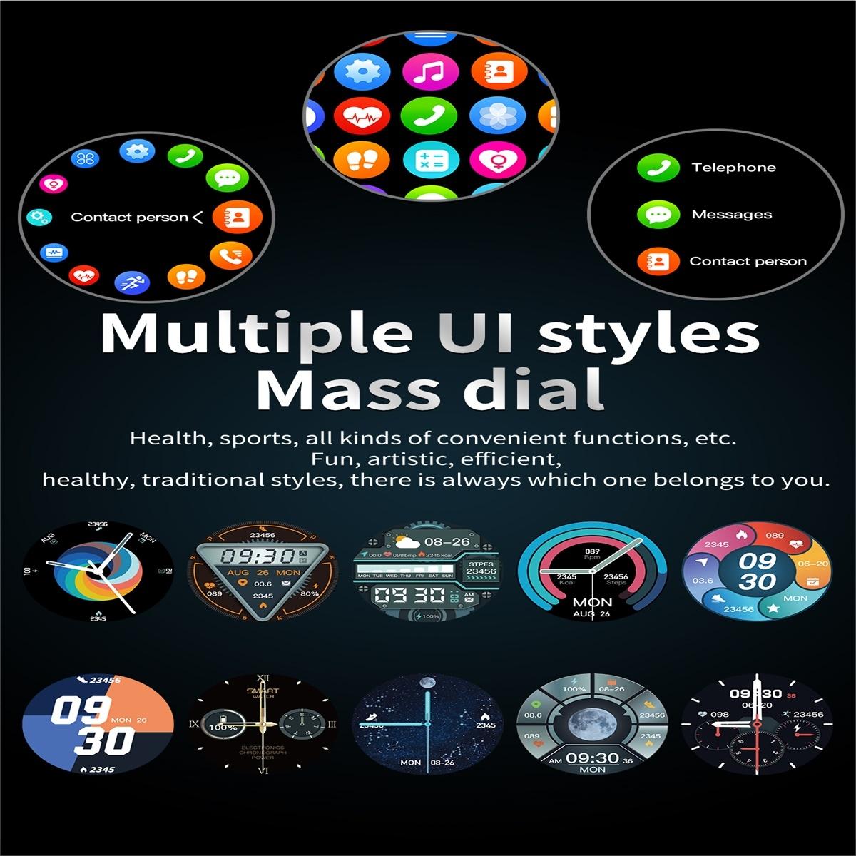 Smart Watch With Heart Rate And Blood Pressure Monitoring - Colour Screen - Silver