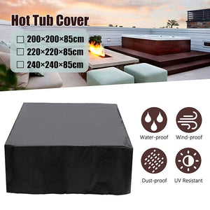 Waterproof Dustproof Protection Cover for Bathtub Pool Table & Chair - 231x231x30cm - Black