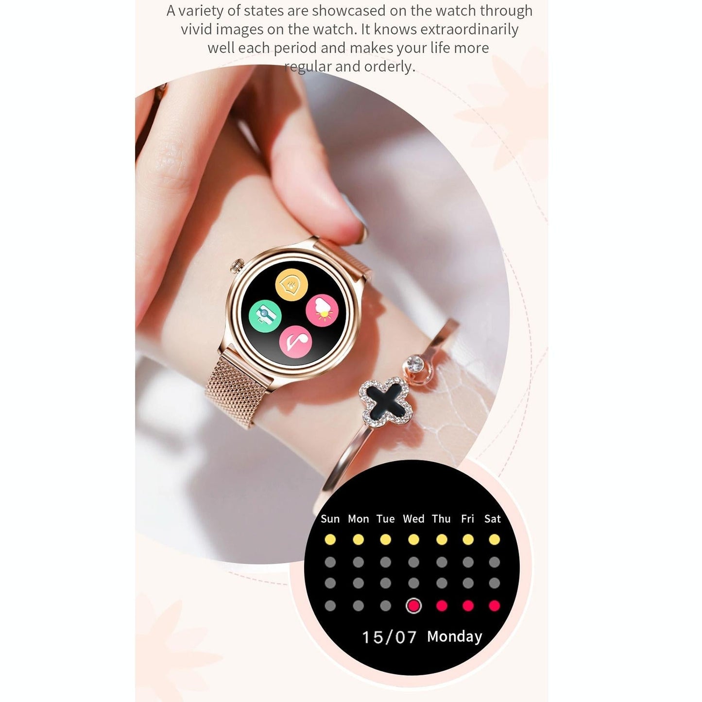 1.09 Inch Hd Colour Screen Bluetooth 5.0 Ip68 Waterproof Smart Watch Sleep & Heart Rate Monitor Blood Oxygen Tracking Steel Strap - Silver