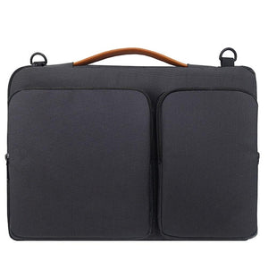 Waterproof Nylon Laptop Handbag with Trolley Strap - Fits 15-15.6 Laptops - Black