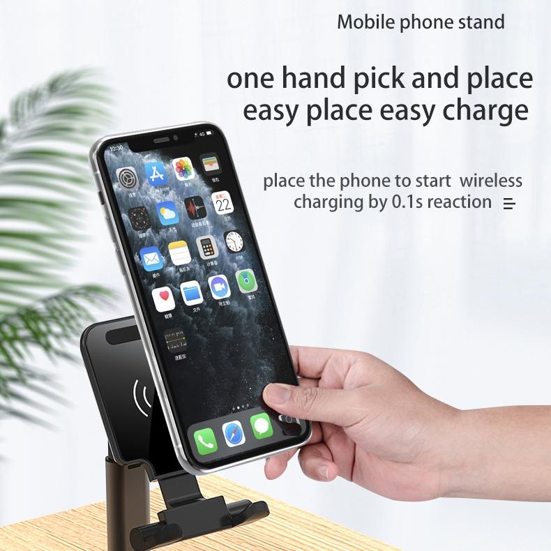 Portable 2 In 1 Wireless Charging Stand Single Charge - White