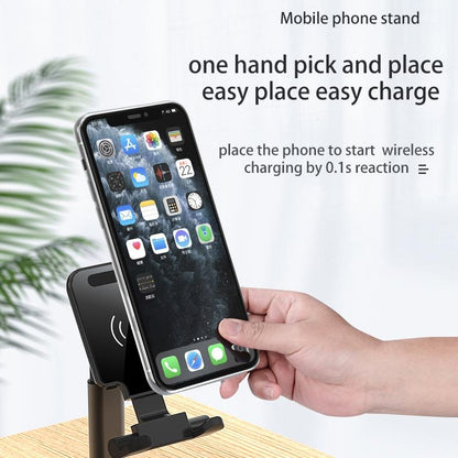 Portable 2 In 1 Wireless Charging Stand Single Charge - White