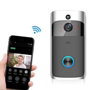 Wireless Doorbell  Smart Wifi Night Vision - 720P Low Power Mobile Remote - Black