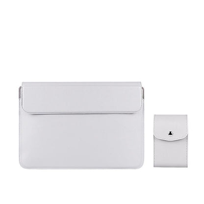 Leather Laptop Liner Bag - 14.1-15.4 Inches with Stand Function - Cowhide Yellow