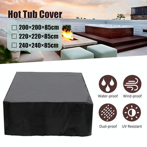 Waterproof Dustproof Protection Cover for Bathtub Pool Table & Chair - 244x244x30cm - Black