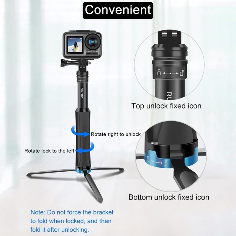 Telescopic Selfie Stick for Action Cameras