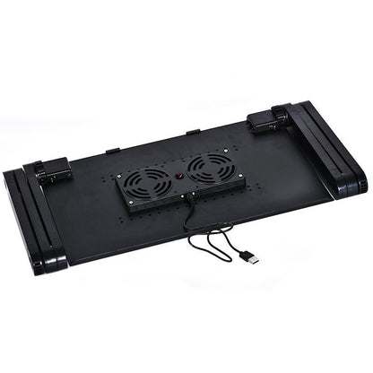 Adjustable Laptop Stand with Fans & Mouse Pad - Portable & Foldable