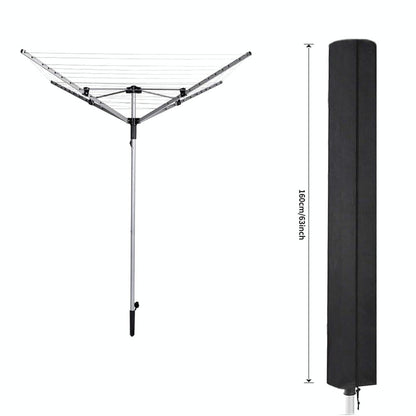 Waterproof Dustproof Cover for Outdoor Drying Rack - 210d Oxford Cloth - Black