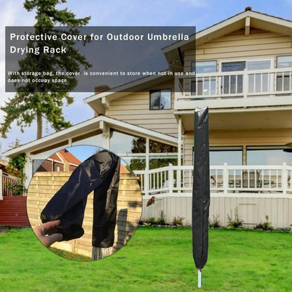 Waterproof Dustproof Cover for Outdoor Drying Rack - 210d Oxford Cloth - Black