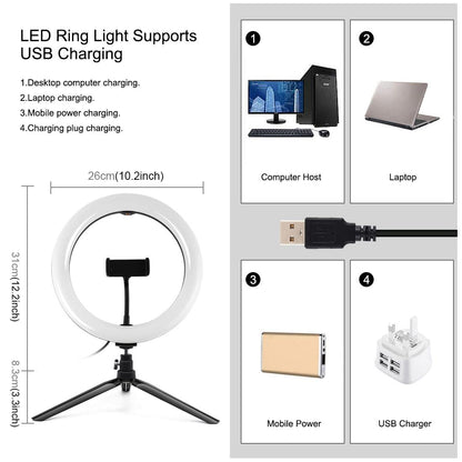 10.2 Marquee Led Beauty Light with Tripod and Remote - Dual-colour Ring Light for Vlogging and Photography