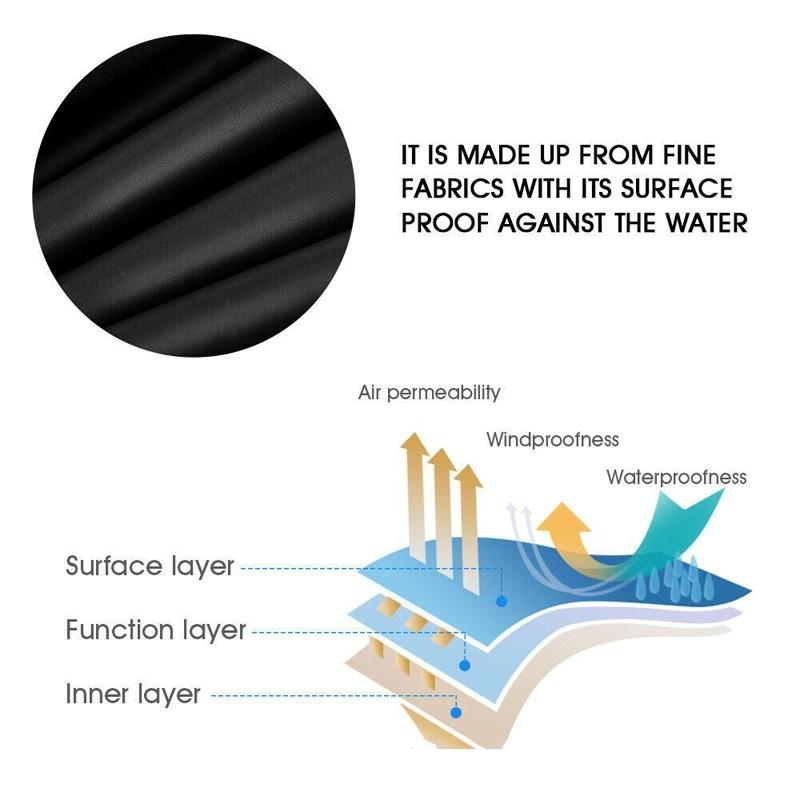 Waterproof Dustproof Protection Cover for Bathtub Pool Table & Chair - 218x218x30cm - Black