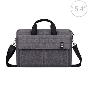 15.4 Inch Laptop Carrying Bag with Shoulder Strap - Handheld Briefcase Style - Grey