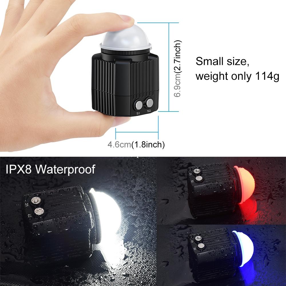60m Waterproof Led Diving Light for Gopro Hero 12 - Perfect for Underwater Photography