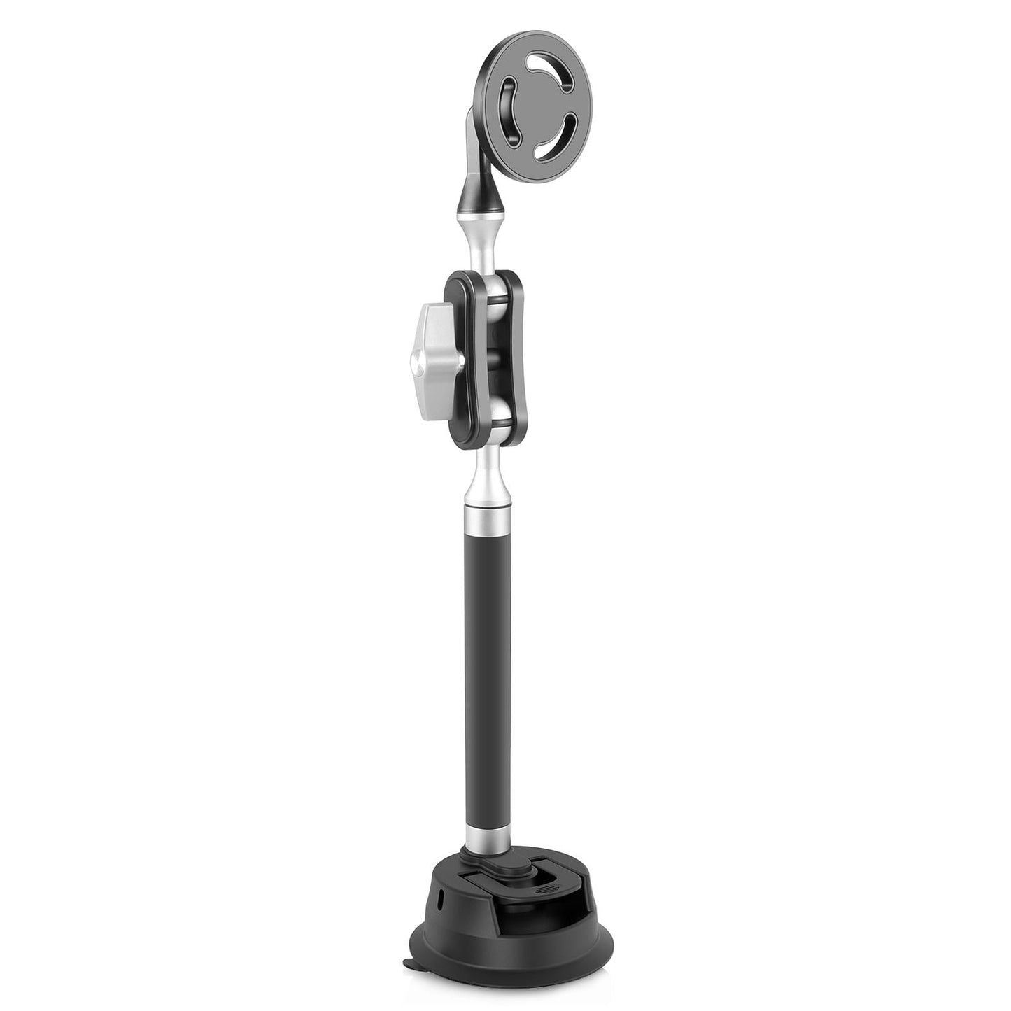 Magnetic Car Mount with Suction Cup Arm and Phone Clamp