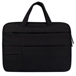 15.6 Inch Laptop Tablet Bag with Multiple Pockets and Soft Oxford Cloth Handle - Black