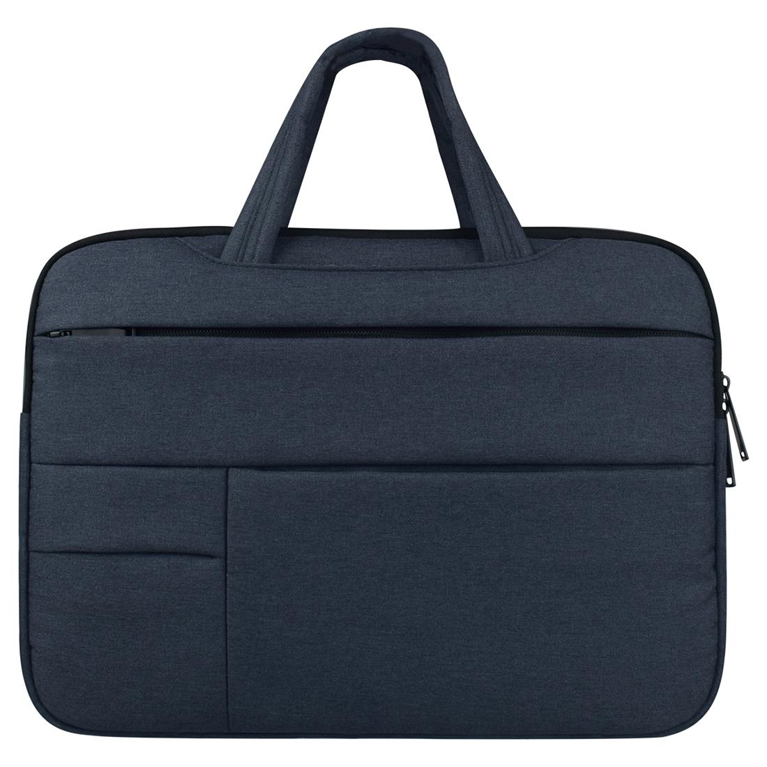 15.6 Inch Laptop Tablet Bag with Multiple Pockets and Soft Oxford Cloth Handle - Black