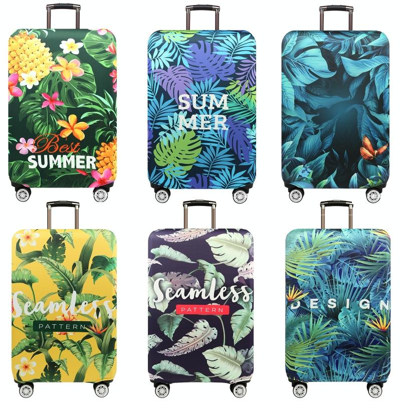 Stretchy Luggage Dust Cover - Durable & Protective - Size l - Tropical Palm - Xl