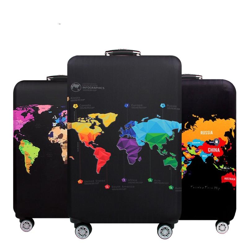 Xl Travel Luggage Cover - Dustproof Scratch-proof Elastic Sleeve - Fits 29-32 Inch Suitcases - Geometric Map