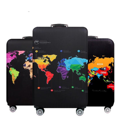 Xl Travel Luggage Cover - Dustproof Scratch-proof Elastic Sleeve - Fits 29-32 Inch Suitcases - Geometric Map