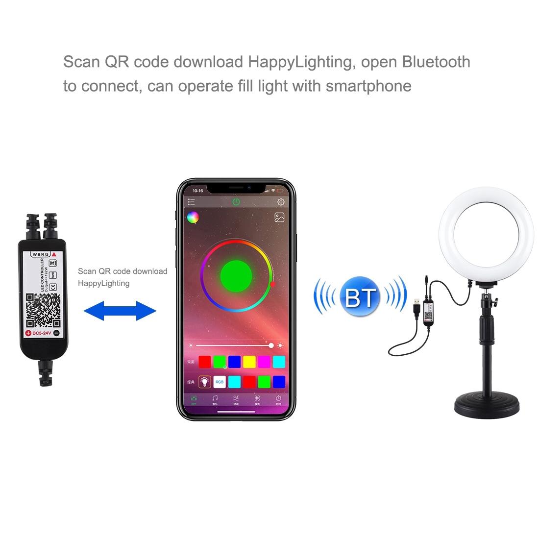 6.2 Rgbw Led Ring Light with Remote and Tripod