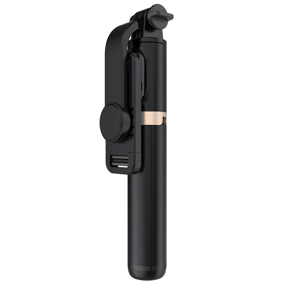 Bluetooth Remote Selfie Stick with Tripod and Phone Holder - Black