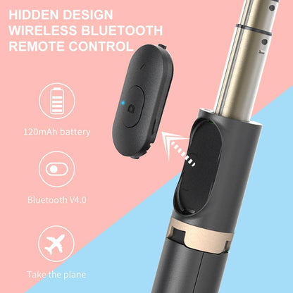 Bluetooth Remote Selfie Stick with Tripod and Phone Holder - Black