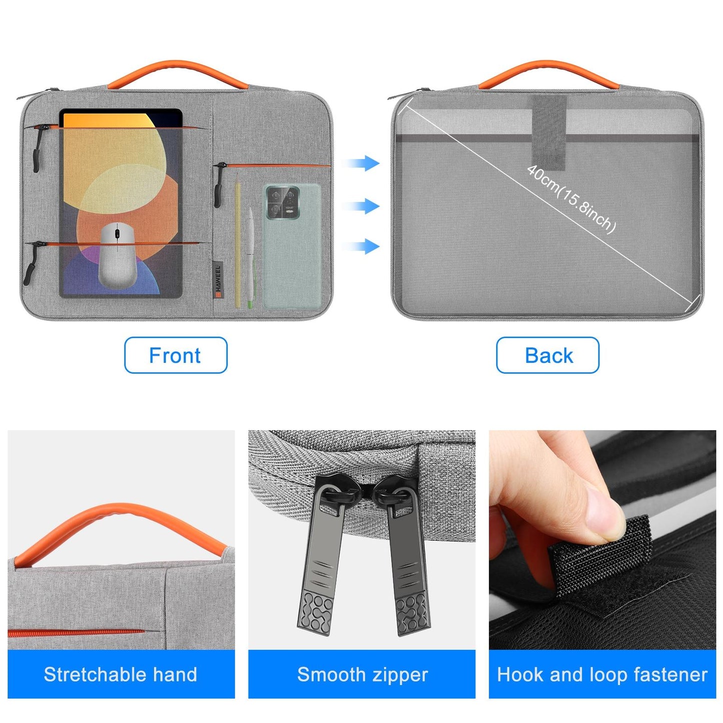 14-15 Inch Laptop Sleeve Briefcase for Macbook Samsung Thinkpad Sony Dell Alienware Chuwi Asus Hp - Black