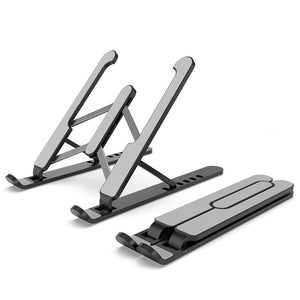 Foldable Laptop Stand for Desktop Cooling and Lifting - Black