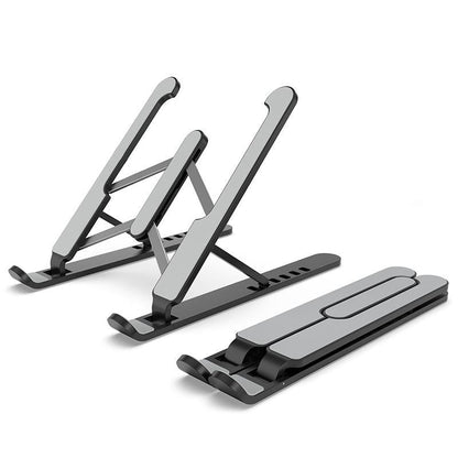 Foldable Laptop Stand for Desktop Cooling and Lifting - Black