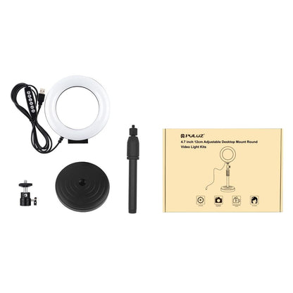 Curved Surface Ring Light with Usb 10 Modes 8 Colour Rgbw Cold Shoe Tripod Black