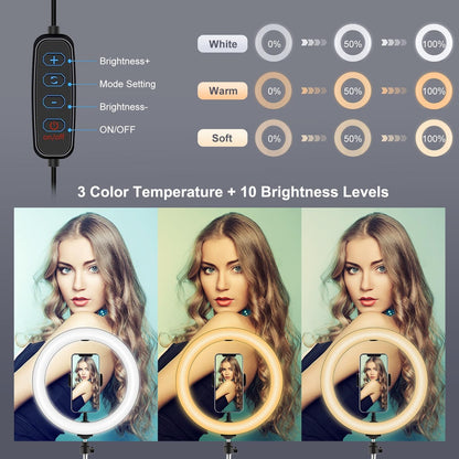 11.8 Dual Colour Led Ring Light with Phone Clamp - 3 Modes