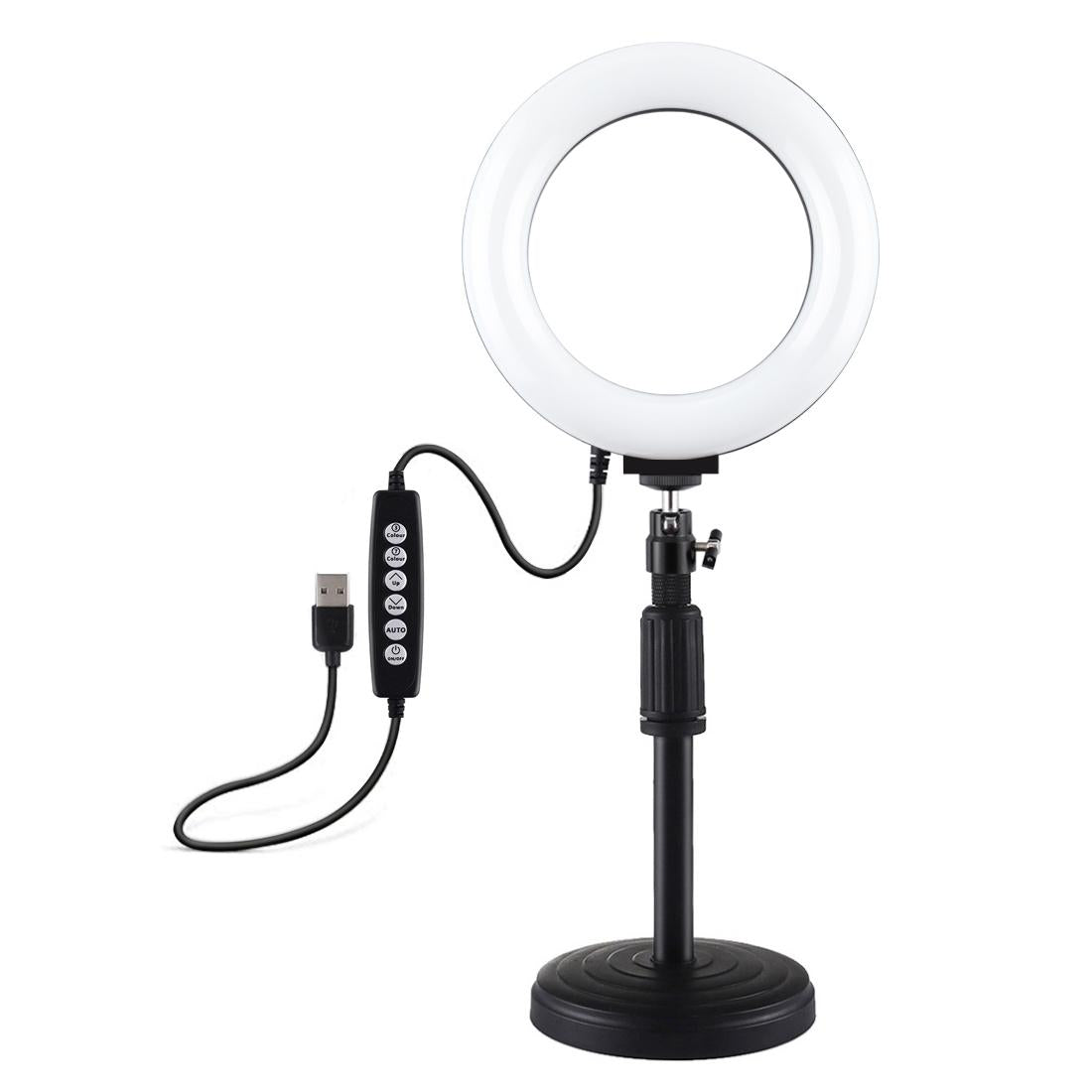 Usb 10 Modes 8 Colour Led Ring Light with Tripod Mount - 6.2 Inch Diameter
