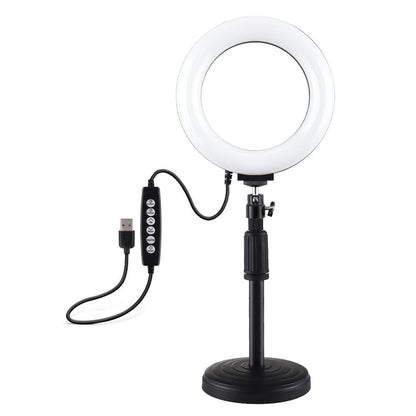 Usb 10 Modes 8 Colour Led Ring Light with Tripod Mount - 6.2 Inch Diameter