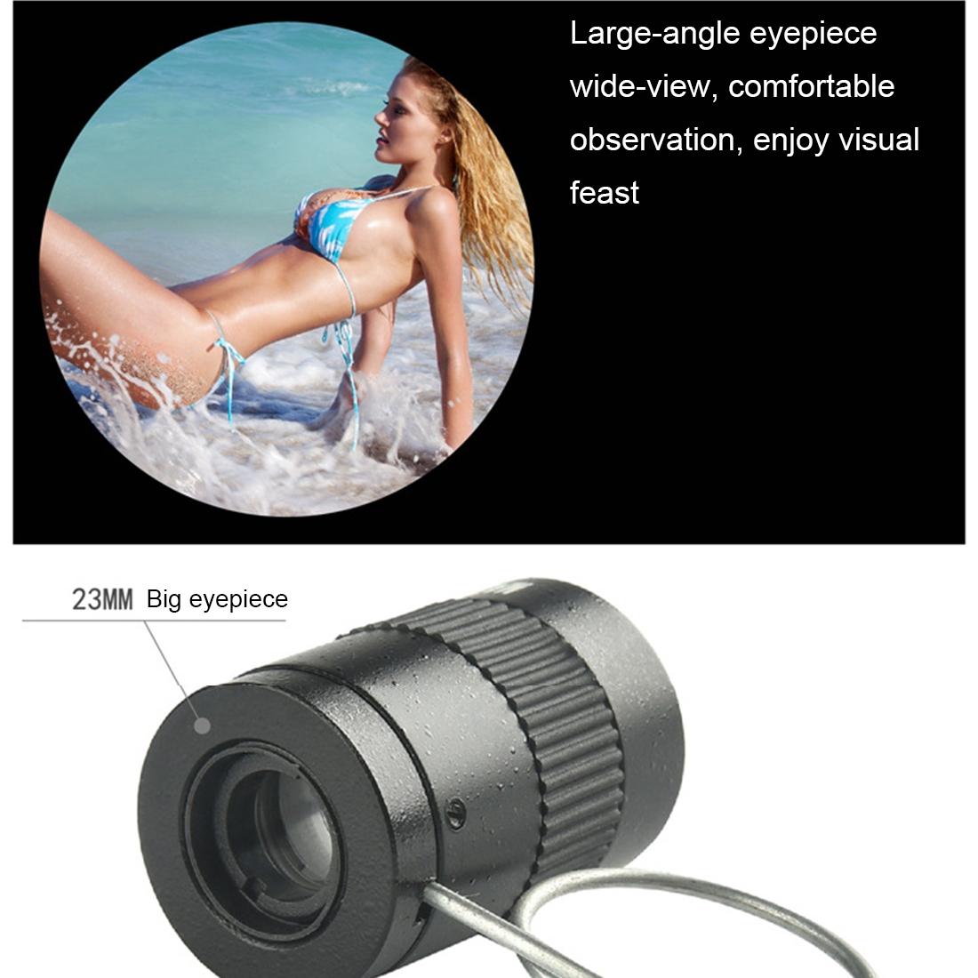 Mini Pocket Telescope with Finger Buckle - 2.5x17.5mm - Black