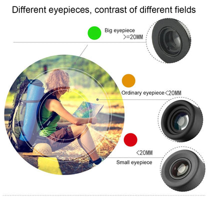 Mini Pocket Telescope with Finger Buckle - 2.5x17.5mm - Black